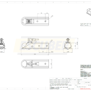 Channel Tongue Trailer CouplerTrigger Latch - Zinc - 2 BallBolt On - 3.500 lbs