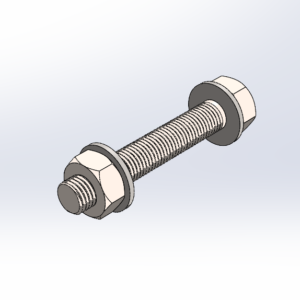 Zinc Shackle Bolt with Locknut - M12x75mm - 1/2"x3" Long