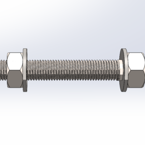 Zinc Shackle Bolt with Locknut - M12x75mm - 1/2
