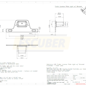 LED Trailer License Plate Light w/ Bracket 5 Diodes - Clear Lens