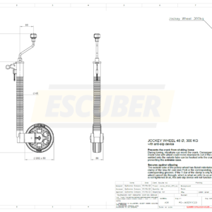 JOCKEY WHEEL 48 Ø, 300 KG with anti-slip device